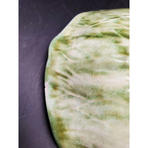 Cabbage or Lettuce Green Leaf Dish Bowl Marked Ceramic - Picture 6 of 12